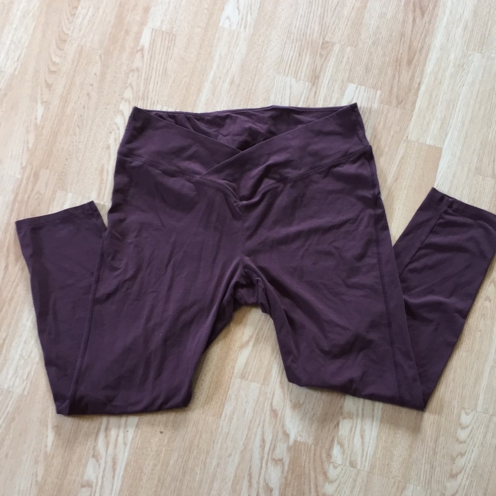 EUC PINK Cotton High Waist V Crossover Legging XXL